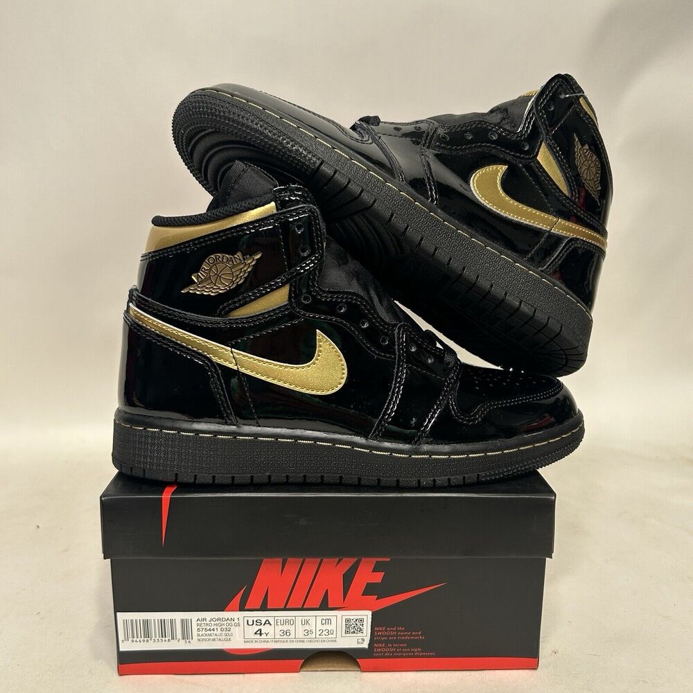 Nike Shoes Air Jordan 1 High OG GS “Black Metallic Gold” 2024